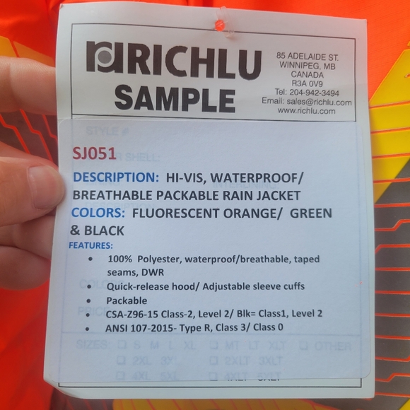 Work King Safety Rain Jacket Size Large - Picture 12 of 14